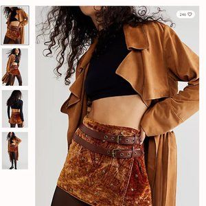 Free People Paisley Punk Velvet Skort